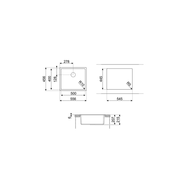 Smeg VZP56N Sink