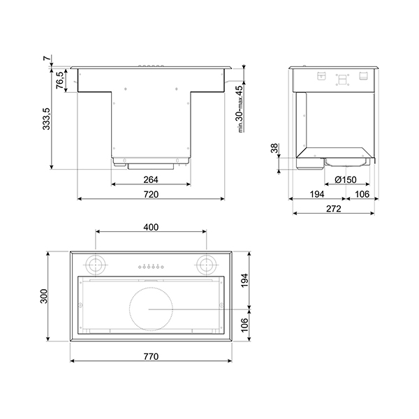 Smeg KSEG78PXE Canopy Hood