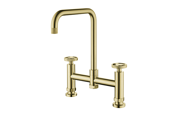 HENRY HOLT COLLECTION BRIDGE MIXER BRUSHED GOLD BRASS