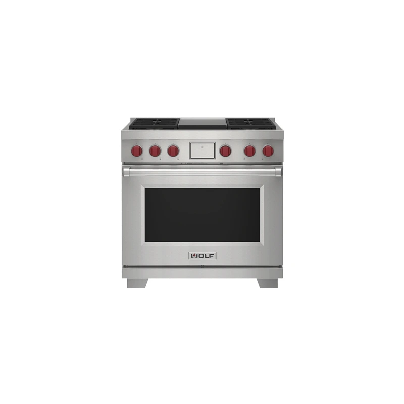 Wolf ICBDF36450GSP Dual Fuel Range Cooker - 4 Burner inc Griddle