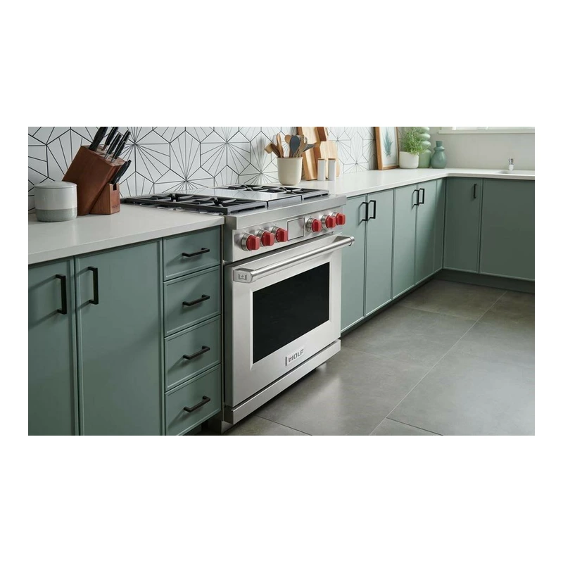 Wolf ICBDF36450GSP Dual Fuel Range Cooker - 4 Burner inc Griddle