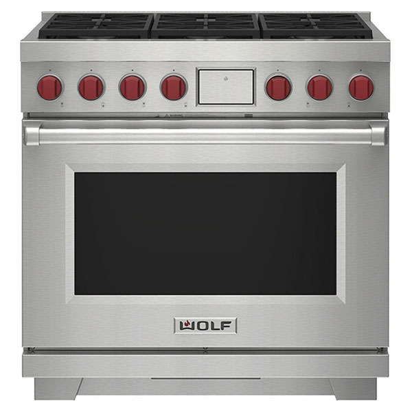 Wolf ICBDF36650G/S/P Dual Fuel Range Cooker - 6 Burner