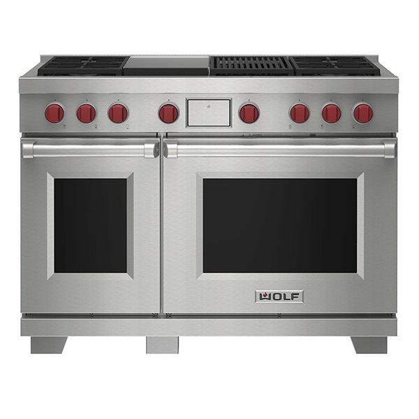 Wolf ICBDF48450CG/S/P Dual Fuel Range Cooker - 4 Burner, Chargill & Griddle