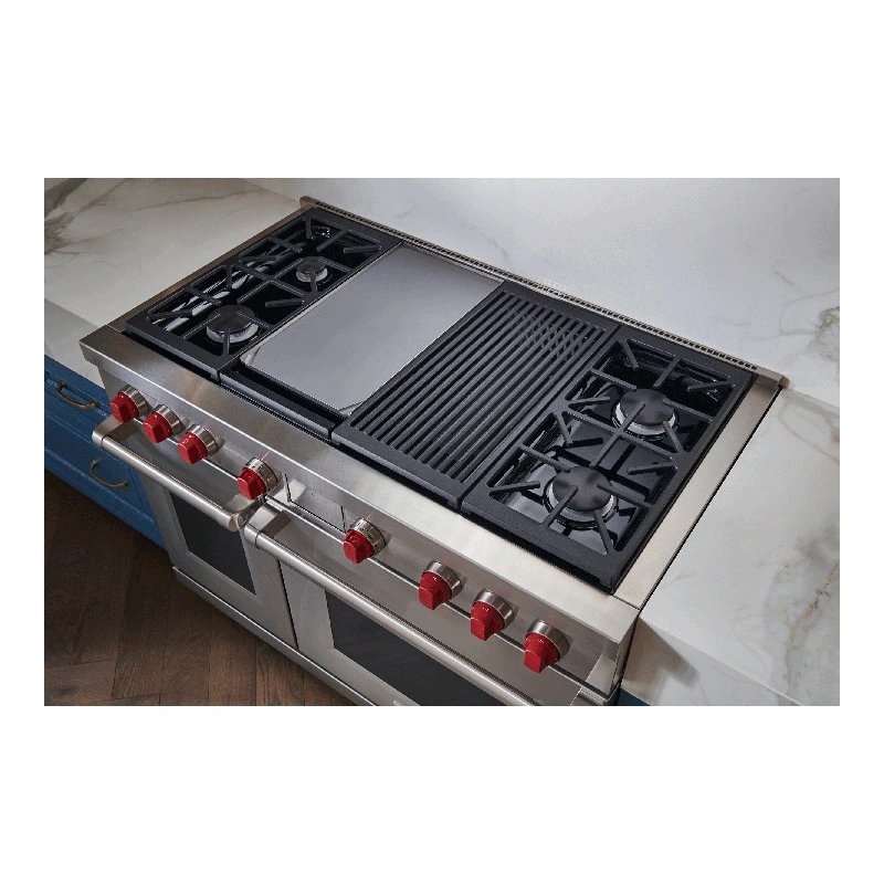 Wolf ICBDF48450CGSPLP Dual Fuel Range Cooker - 4 Burner, Chargill & Griddle