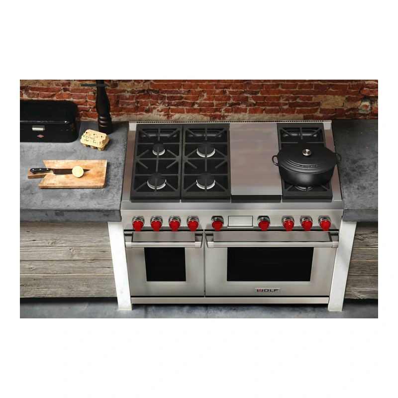 Wolf ICBDF48650GSP Dual Fuel Range Cooker - 6 Burner & Griddle